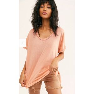 NWT Free People Under The Sun Shirt-Peach Pit